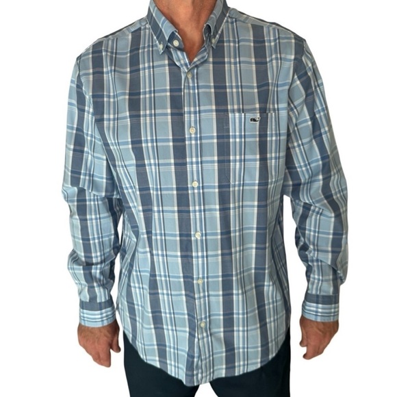 Vineyard Vines Other - VINEYARD VINES Blue Plaid Classic Fit Tucker Shirt Casual Button Down Sz Large